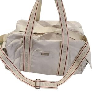 Vintage Burberry Duffel Shoulder Gym Weekender Travel Bag